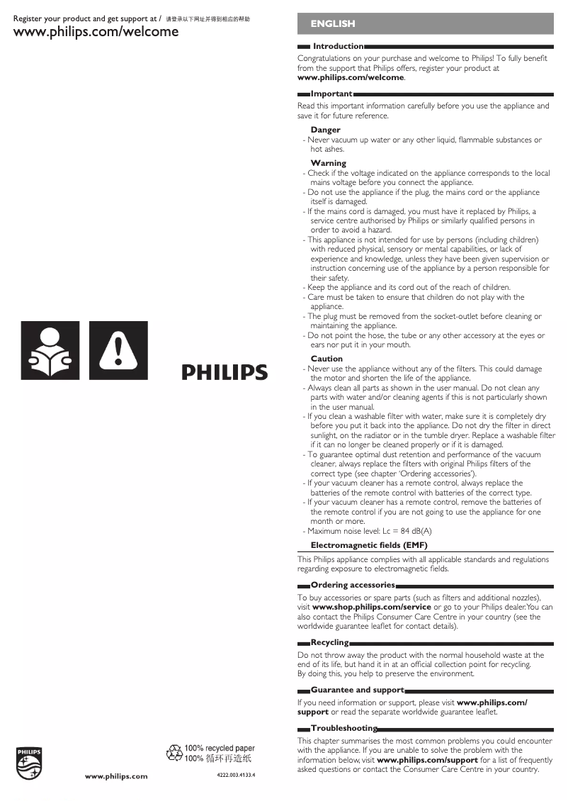 Página 1 del manual Manual de usuario Philips PowerPro FC9710