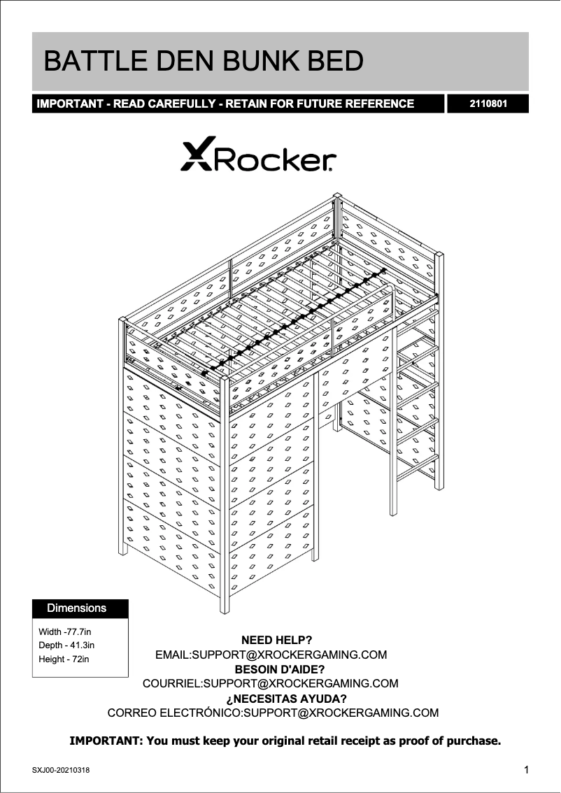 Imagen de la primera página del manual del dispositivo Battle Den