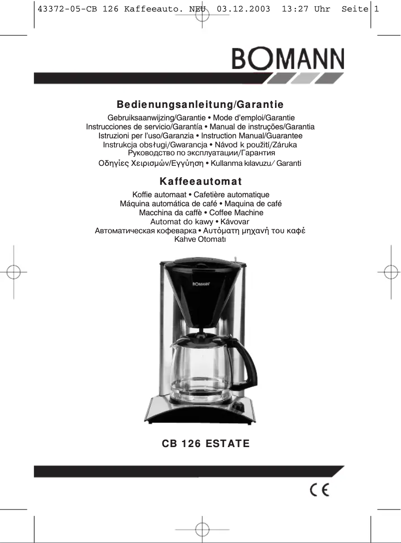 Imagen de la primera página del manual del dispositivo CB 126