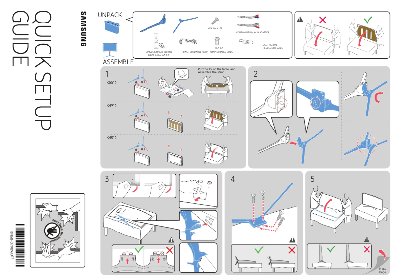Página 1 del manual Guía de instalación Samsung UN55K6250AF