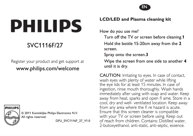 Página 1 del manual Manual de usuario Philips SVC1116F