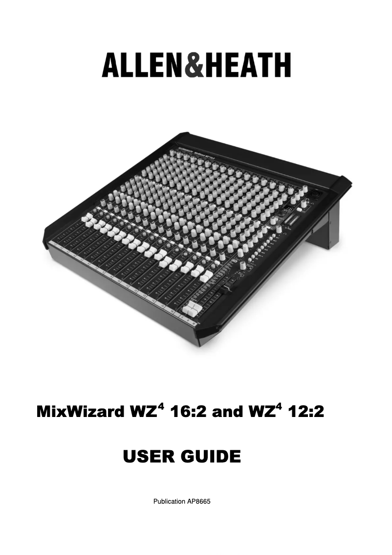 Imagen de la primera página del manual del dispositivo MIXWIZARD WZ4 12:2