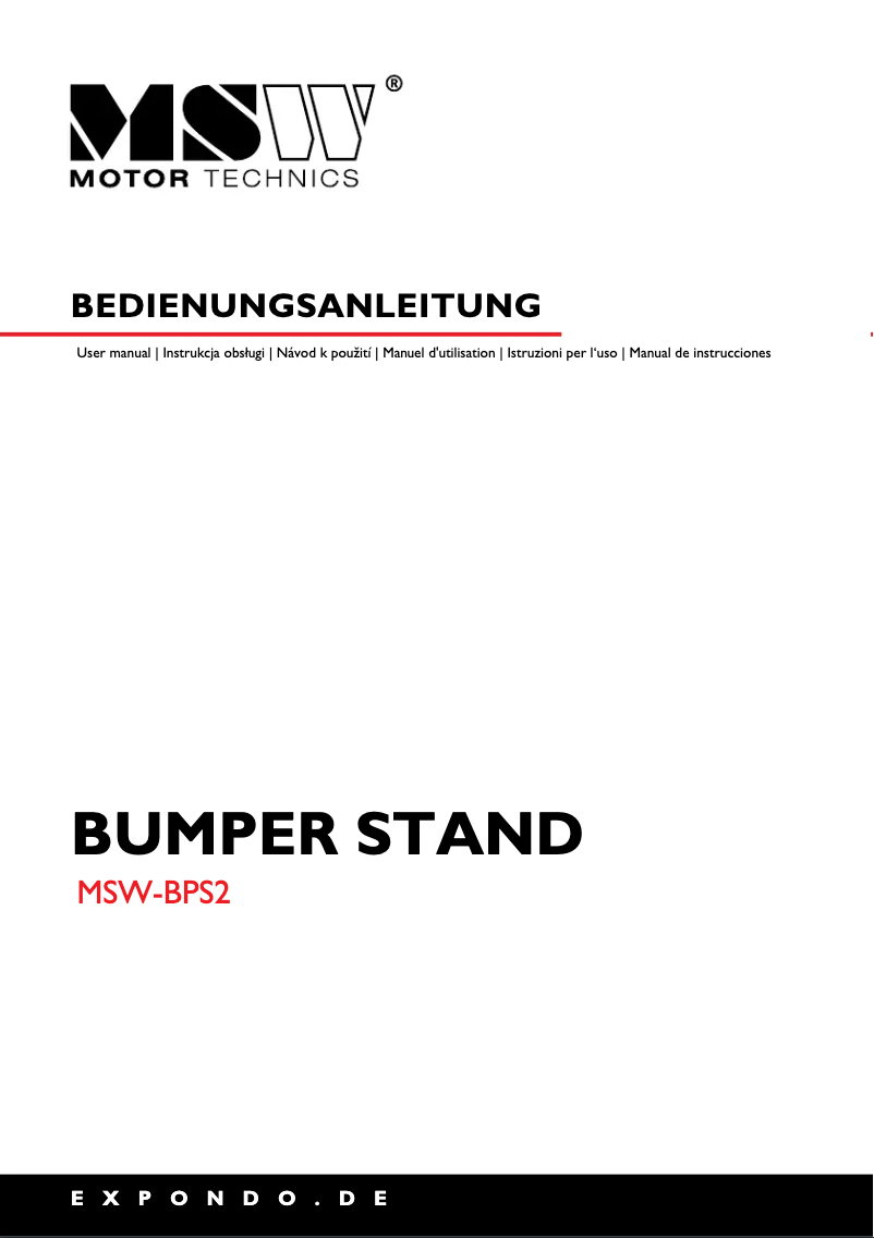 Imagen de la primera página del manual del dispositivo MSW-BPS2