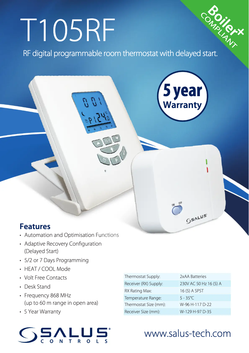 Imagen de la primera página del manual del dispositivo T105RF