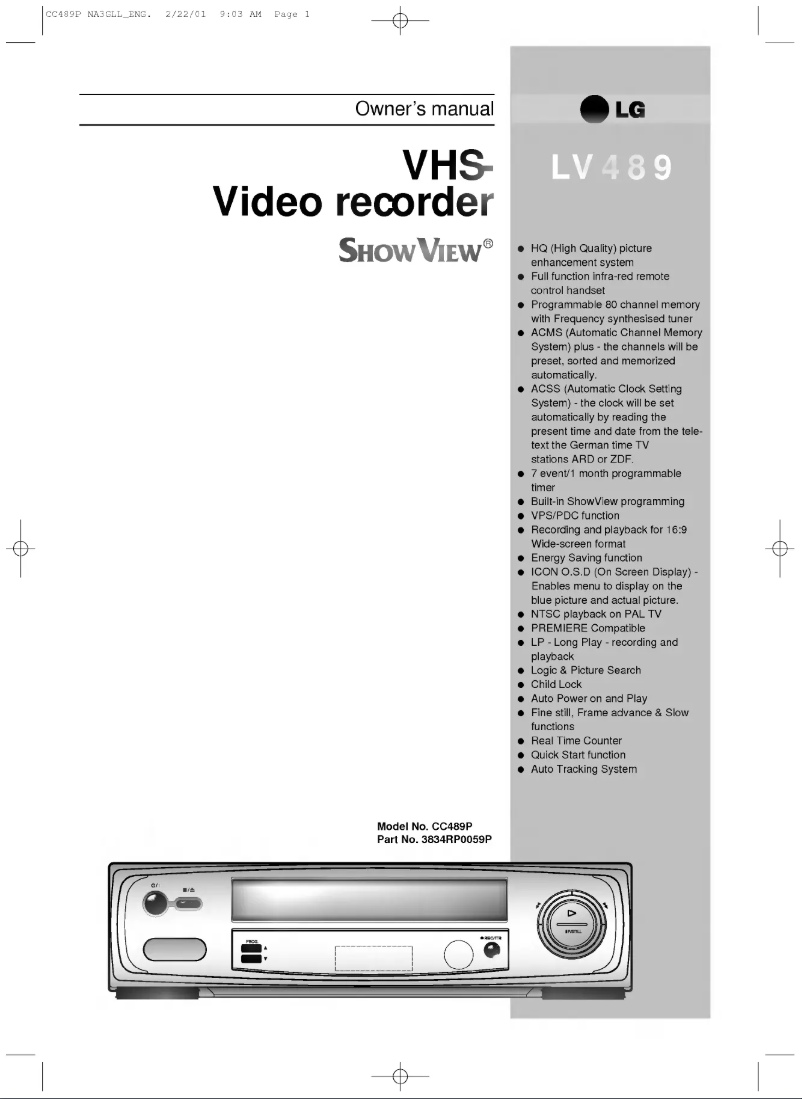 Imagen de la primera página del manual del dispositivo ShowView LV489