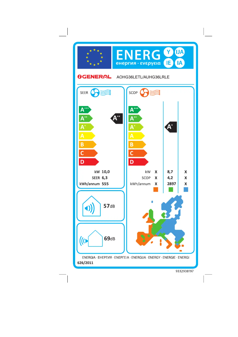 Imagen de la primera página del manual del dispositivo AUHG36LRLE