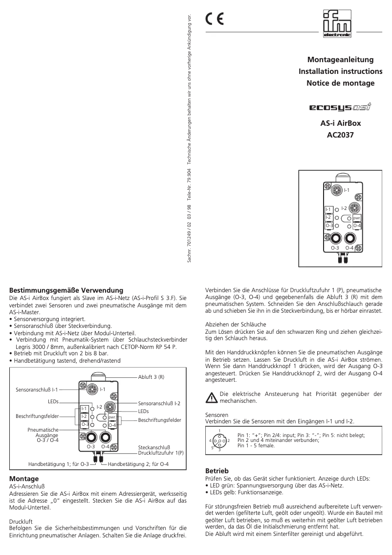 Página 1 del manual Manual de usuario IFM AC2037