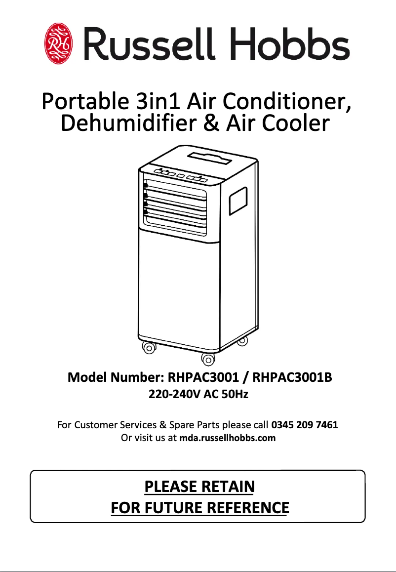 Página 1 del manual Manual de usuario Russell Hobbs RHPAC3001B
