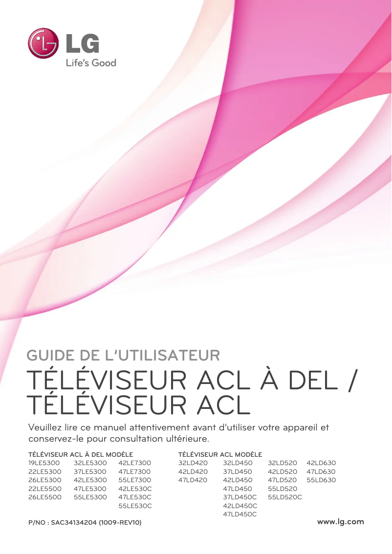 Imagen de la primera página del manual del dispositivo 55LD520