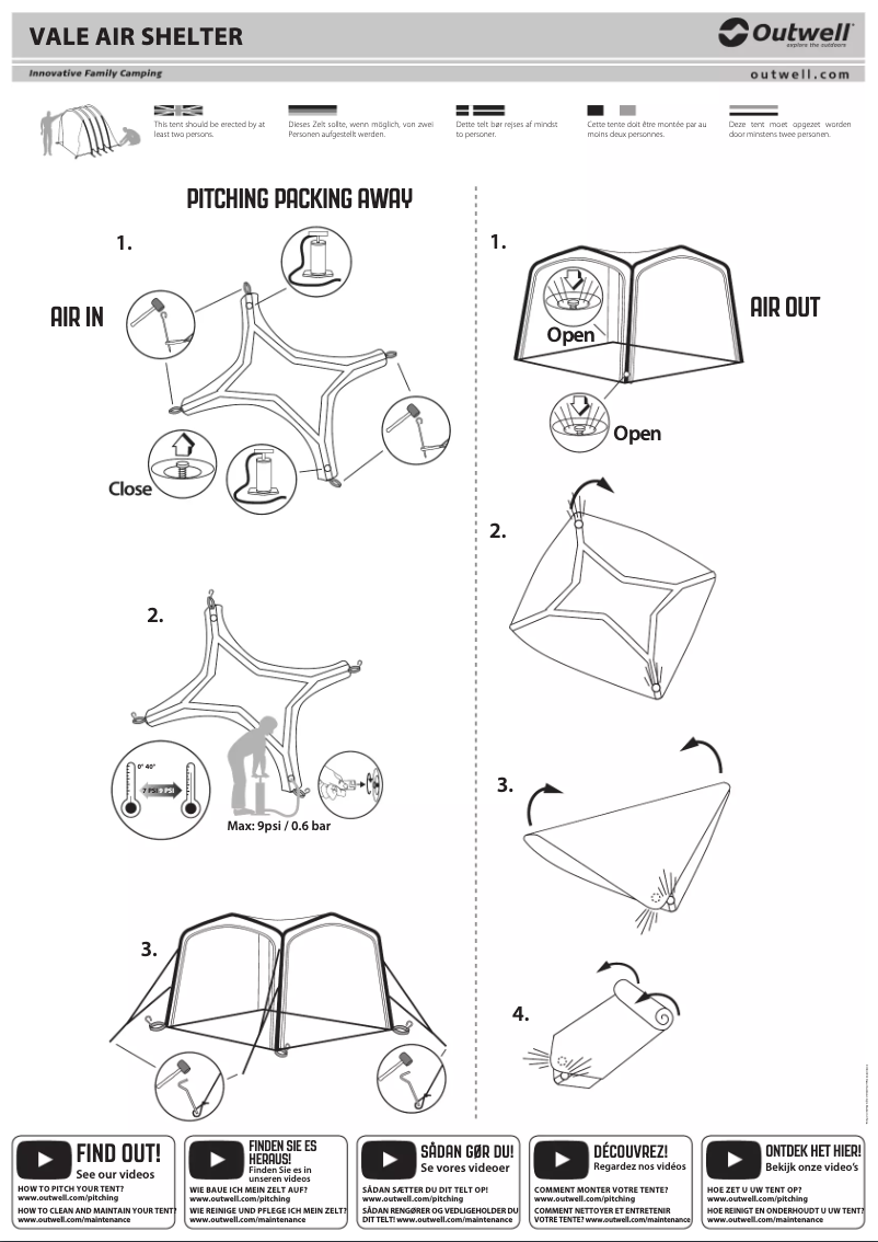 Página 1 del manual Manual de usuario Outwell Vale Air Shelter