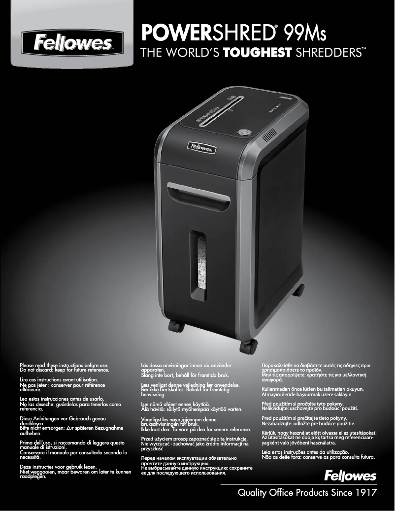 Página 1 del manual Manual de usuario Fellowes 4609901