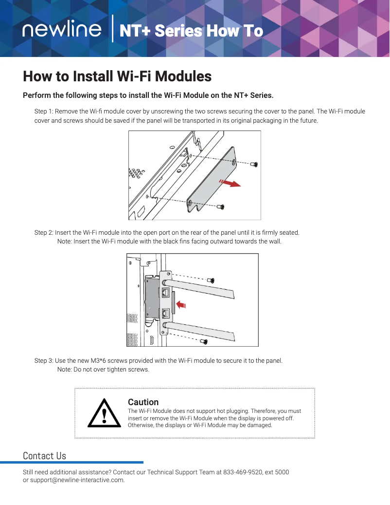 Página 1 del manual Guía de instalación Newline TT-9823NT-PLUS