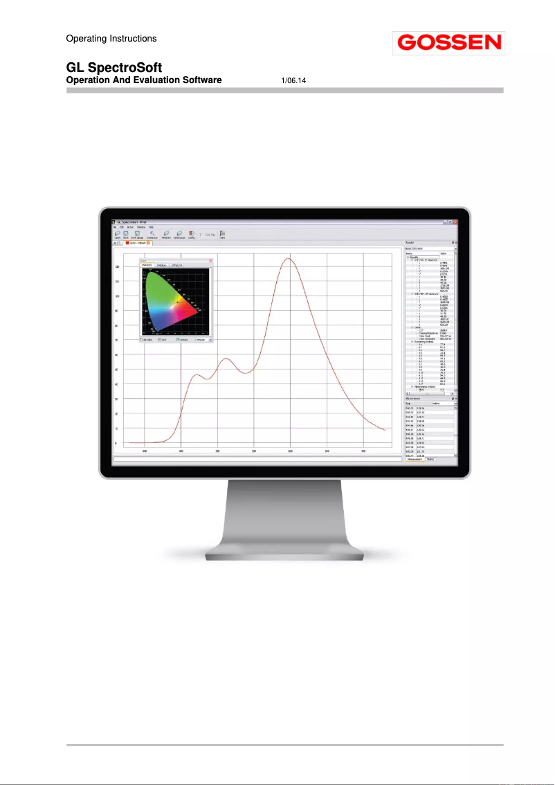 Página 1 del manual Manual de usuario Gossen GL SpectroSoft
