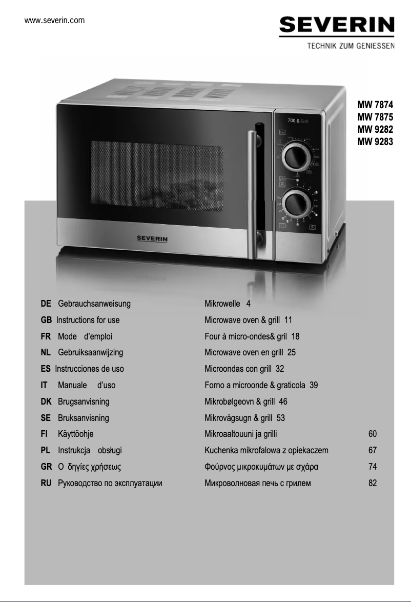 Imagen de la primera página del manual del dispositivo MW 9282