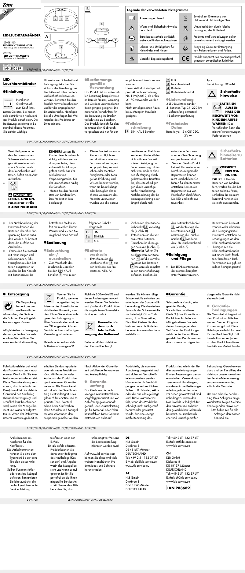 Imagen de la primera página del manual del dispositivo IAN 283689