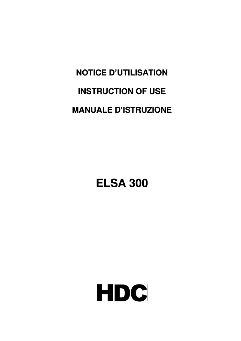 Imagen de la primera página del manual del dispositivo ELSA300