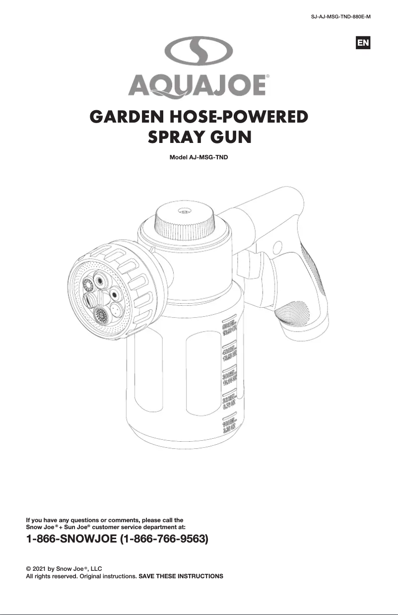 Página nº 1 - Manual de usuario Aqua Joe AJ-MSG-TND