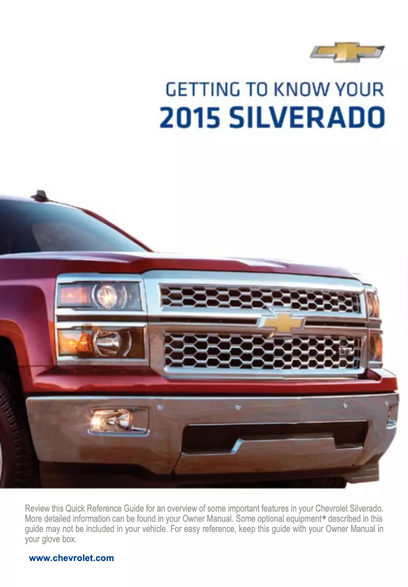 Página 1 del manual Guía de inicio rápido Chevrolet Silverado (2015)