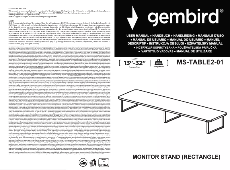 Página nº 1 - Manual de usuario Gembird MS-TABLE2-01