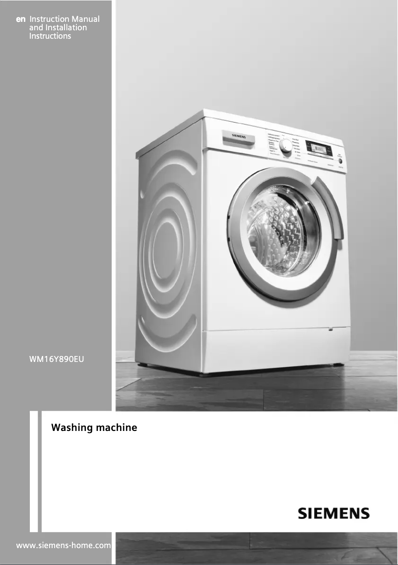 Página 1 del manual Manual de usuario Siemens WM16Y890EU