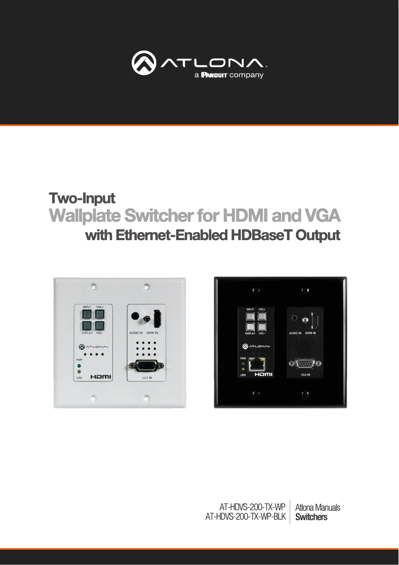 Página nº 1 - Manual de usuario Atlona AT-HDVS-200-TX-WP-BLK