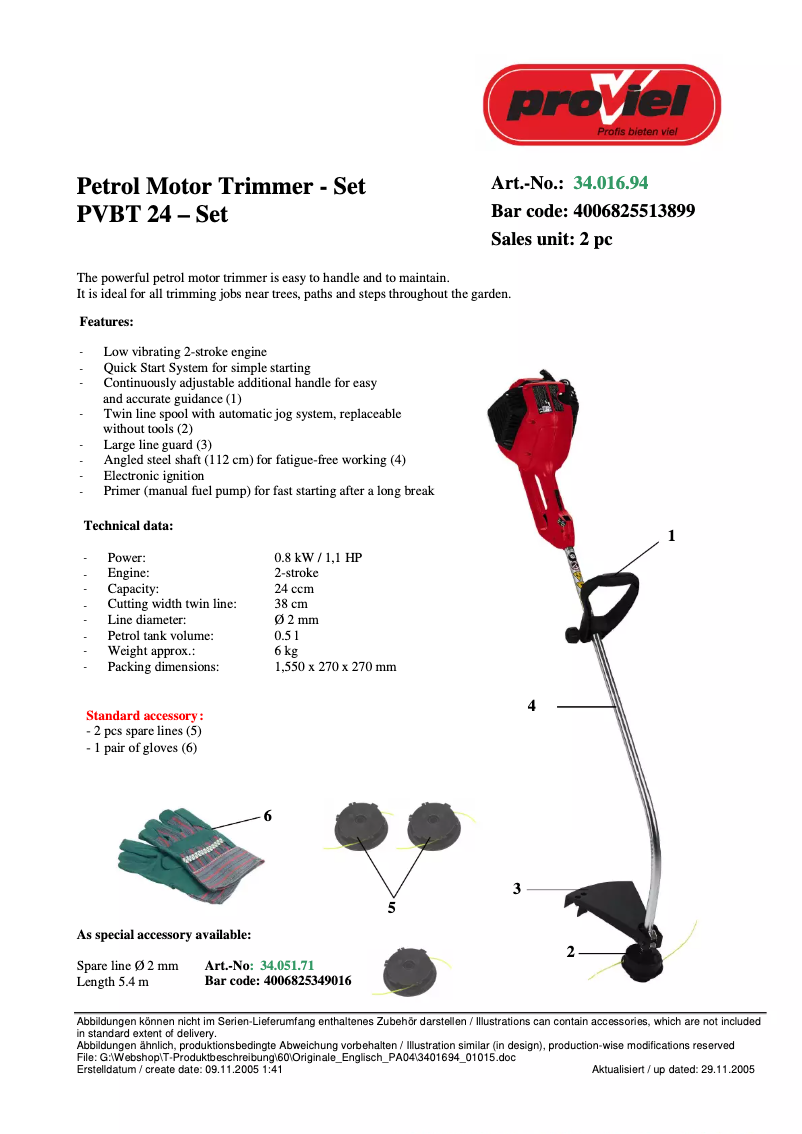 Imagen de la primera página del manual del dispositivo PVBT 24