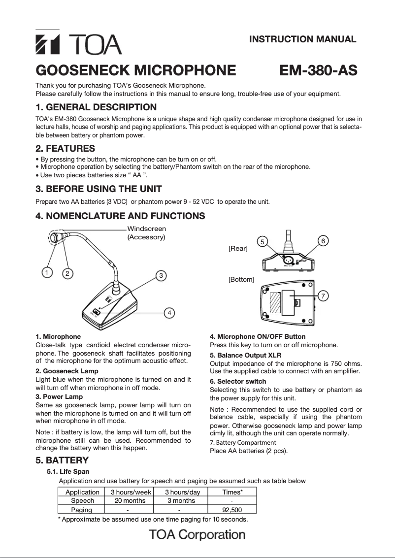 Imagen de la primera página del manual del dispositivo EM-380M