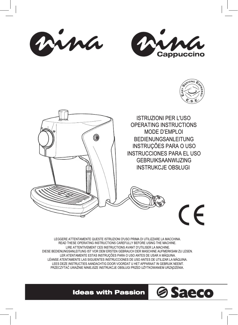 Página 1 del manual Manual de usuario Philips Saeco Nina Cappuccino RI9355