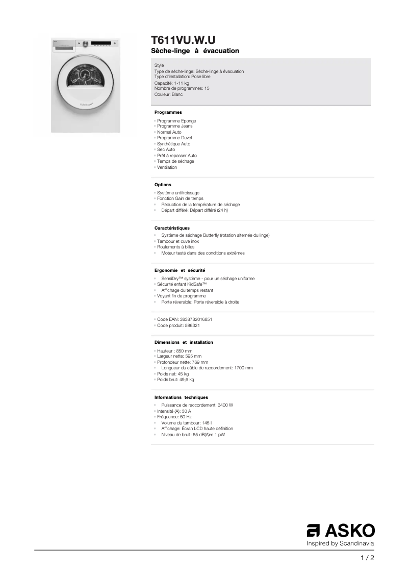 Imagen de la primera página del manual del dispositivo T611VU.W.U