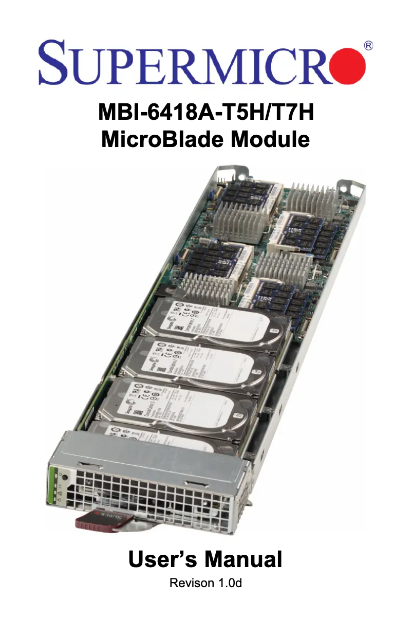 Página 1 del manual Manual de usuario Supermicro MicroBlade MBI-6418A-T7H