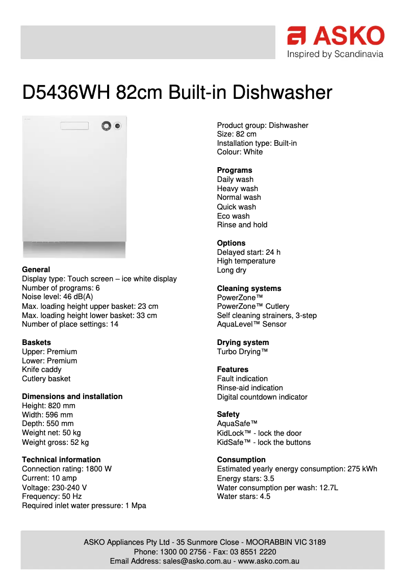 Imagen de la primera página del manual del dispositivo D5436 XL