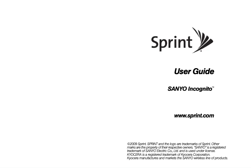 Página nº 1 - Manual de usuario Sanyo Incognito