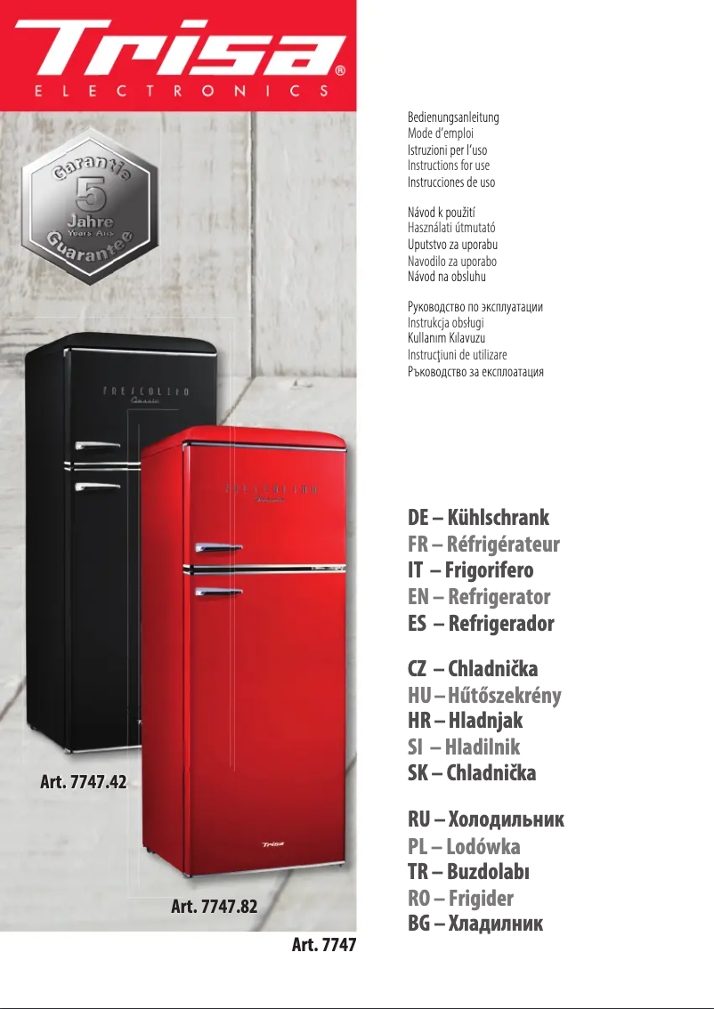 Página 1 del manual Manual de usuario Trisa Frescolino Classic 7747