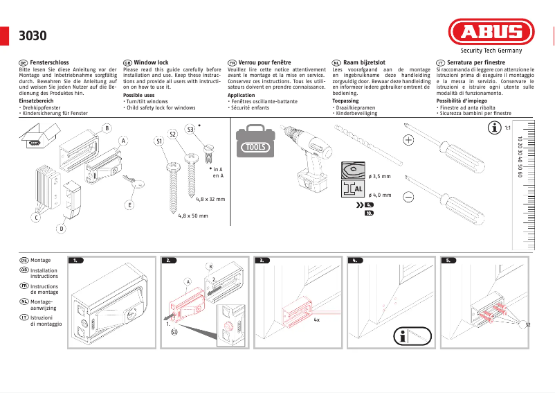 Página 1 del manual Instrucciones / montaje Abus 3030