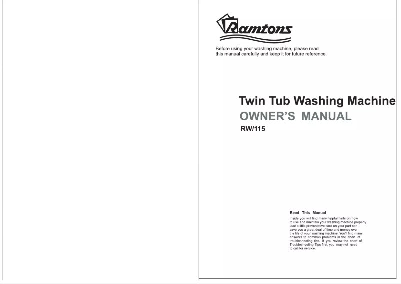 Imagen de la primera página del manual del dispositivo RW/115