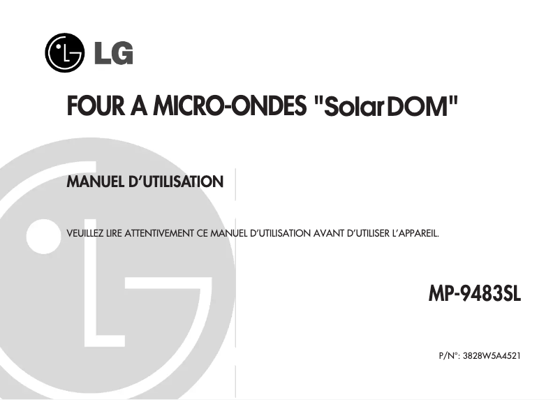 Página nº 1 - Manual de usuario LG MP-9483SL