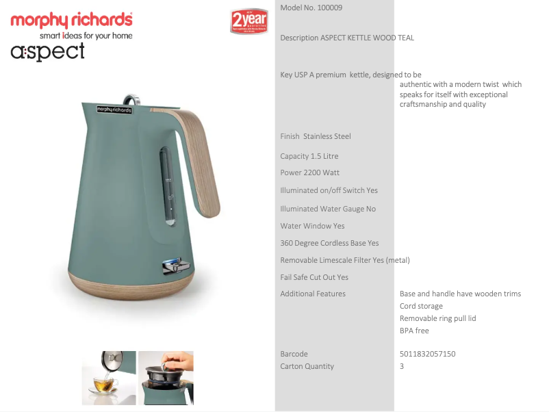 Imagen de la primera página del manual del dispositivo Aspect 100009