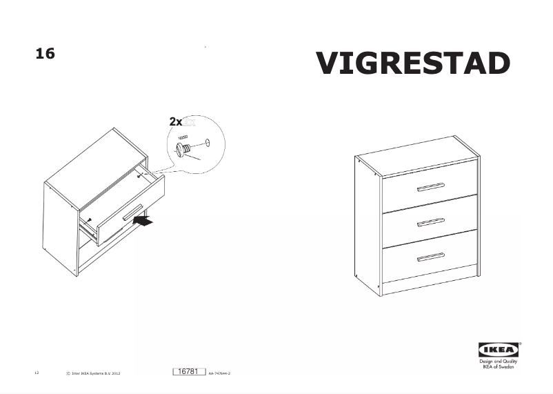 Página 1 del manual Manual de usuario Ikea VIGRESTAD