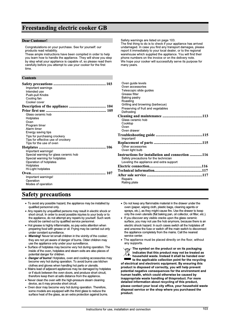 Imagen de la primera página del manual del dispositivo EC 7704 W