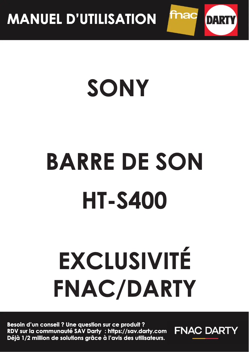 Imagen de la primera página del manual del dispositivo HT-S400