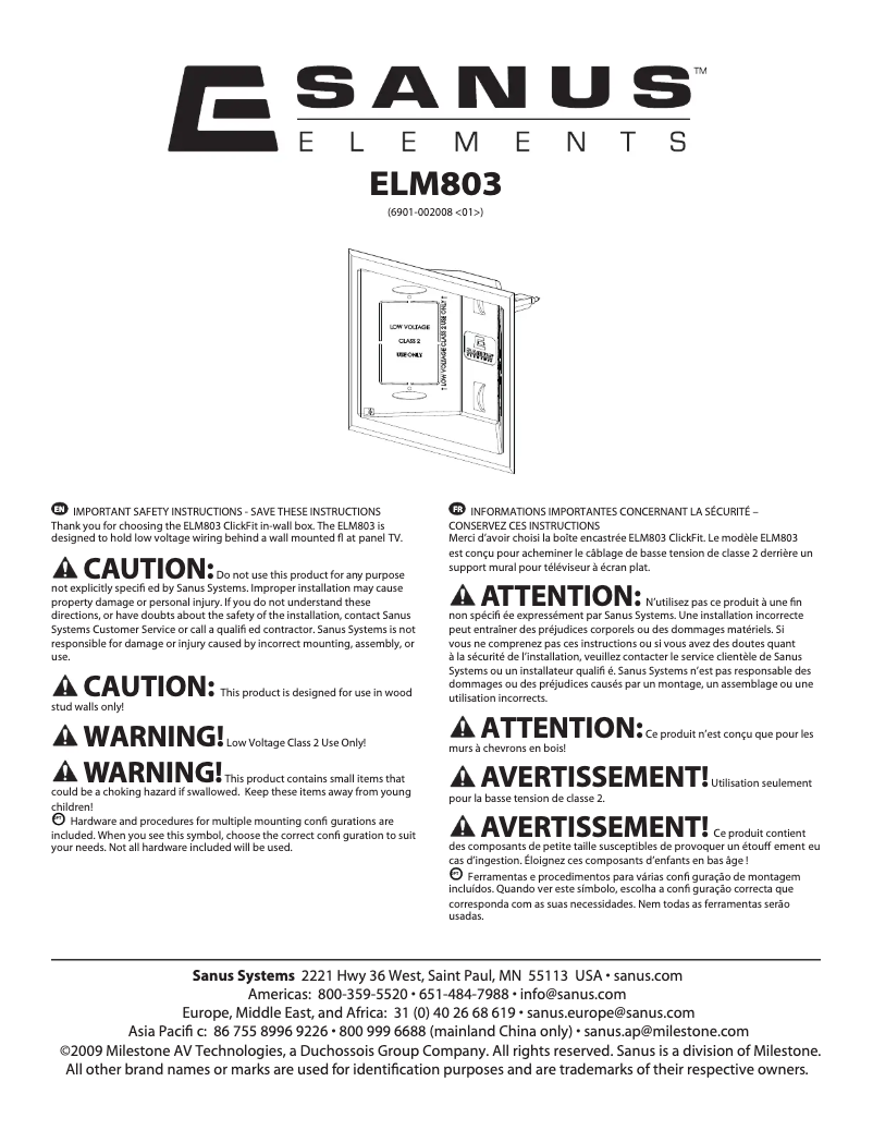 Imagen de la primera página del manual del dispositivo ELM803