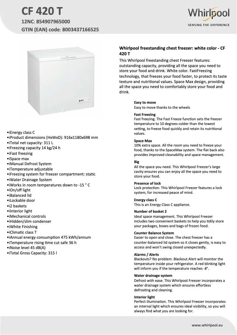 Imagen de la primera página del manual del dispositivo CF 420 T