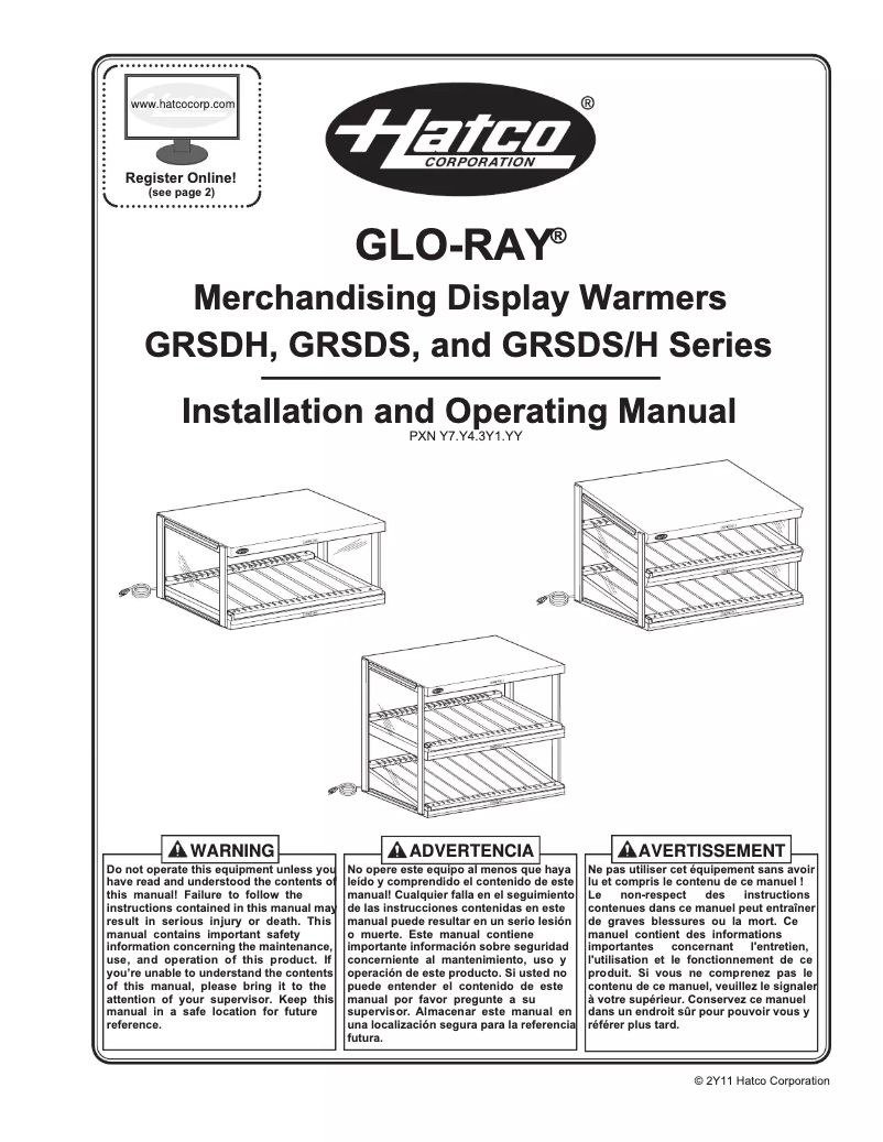 Imagen de la primera página del manual del dispositivo Glo-Ray GRSDH-60D