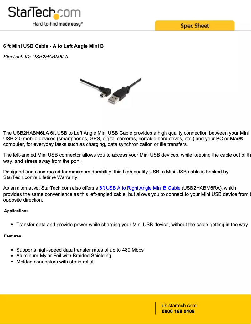 Página 1 del manual Manual de usuario StarTech.com USB2HABM6LA