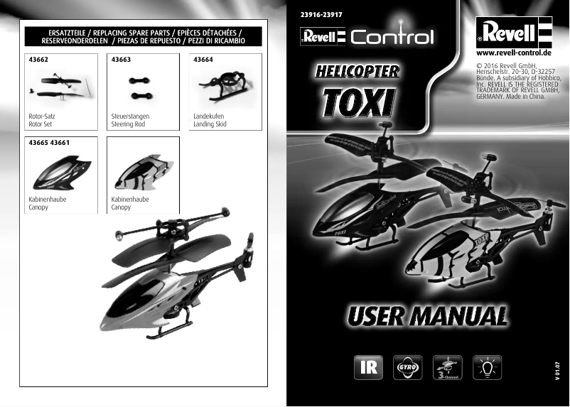 Imagen de la primera página del manual del dispositivo XS-Helicopter TOXI gelb
