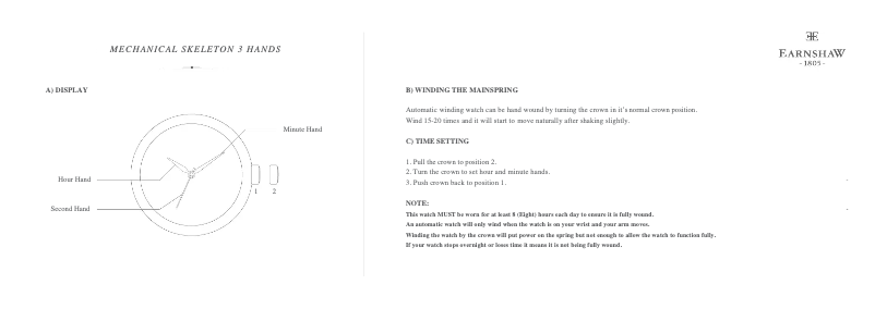 Página 1 del manual Manual de usuario Earnshaw Longitude Skeleton Mechanical ES-8062-02