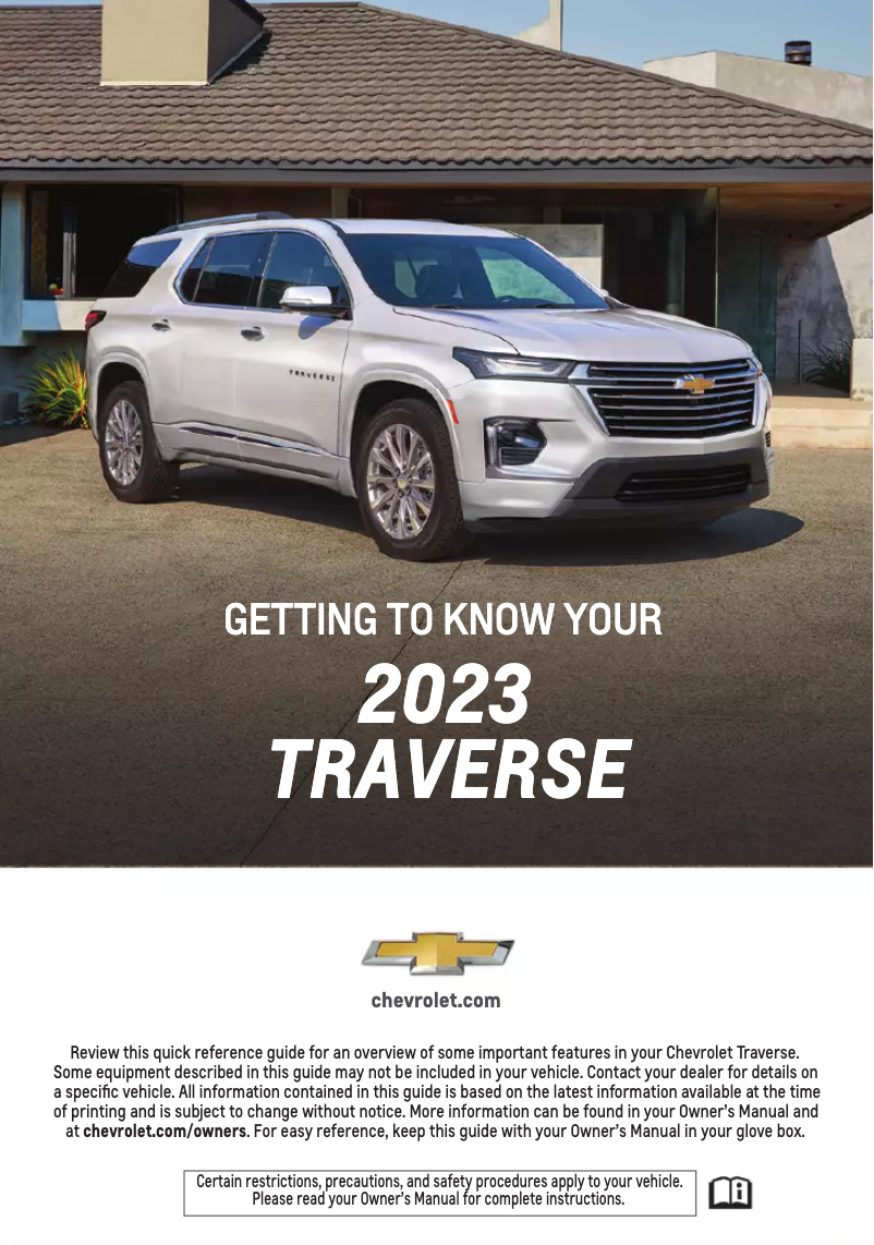 Página 1 del manual Guía de inicio rápido Chevrolet Traverse (2023)