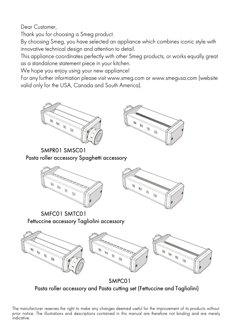 Página nº 1 - Manual de usuario Smeg SMPR01
