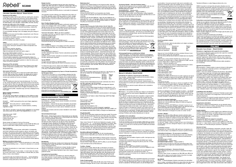 Página nº 1 - Manual de usuario Rebell SC2040