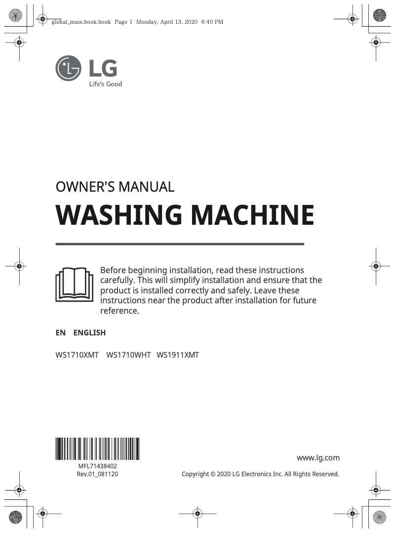 Imagen de la primera página del manual del dispositivo WS1911XMT